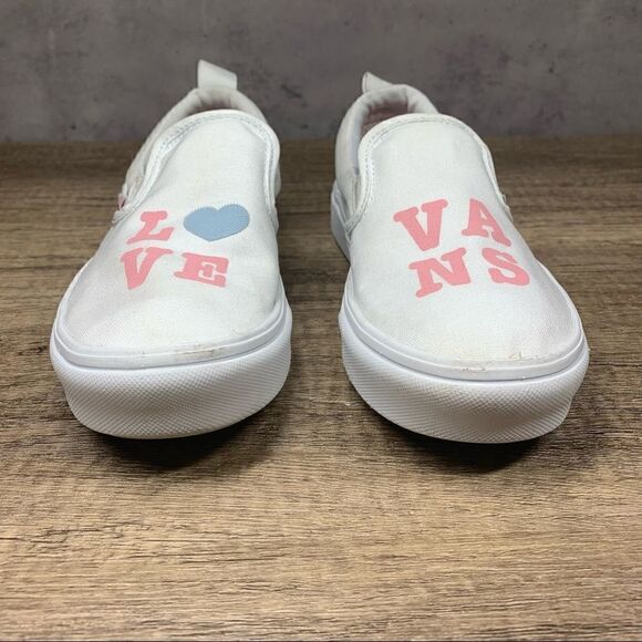 VANS Kids Off The Wall Slip On White Shoes Sz 2.5 - Picture 3 of 12